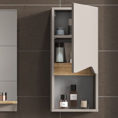 Vicco Armoire de Grège 30x67cm avec porte et compartiment ouvert