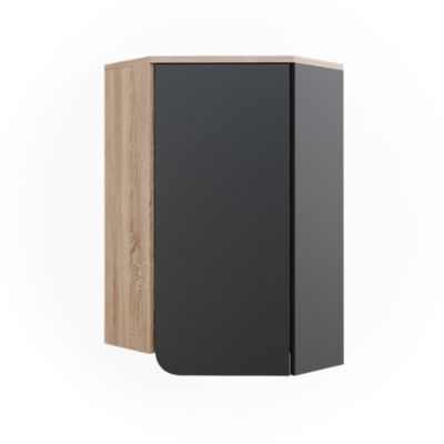 Vicco Armoire de salle de bain Anthracite 50x75cm avec porte et compartiments ouverts