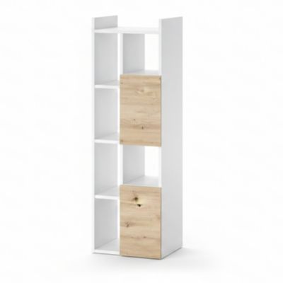 Vicco Armoire de salle de bain Blanc 36x117cm avec 2 tiroirs