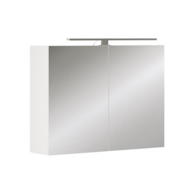Vicco Armoire de toilette Blanc 80x60cm avec éclairage LED
