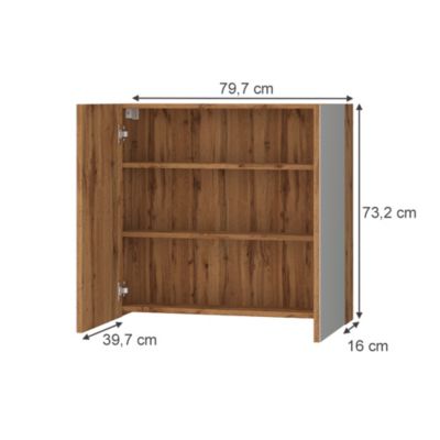 Vicco Armoire de toilette Chêne 79.7x73.2cm avec 2 portes