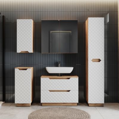 Vicco Armoire de toilette Chêne 79.7x73.2cm avec 2 portes