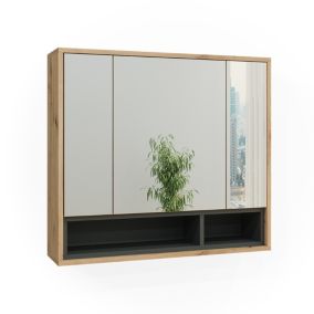 Vicco Armoire de toilette Chêne Artisan/Anthracite 80x72cm