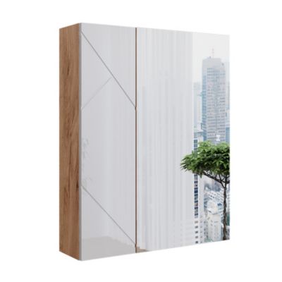 Vicco Armoire de toilette Chêne doré/blanc brillant 60x75cm