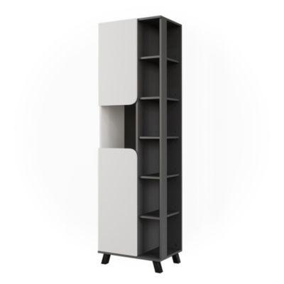 Vicco Armoire haute Anthracite/blanc 50x175cm avec 2 portes