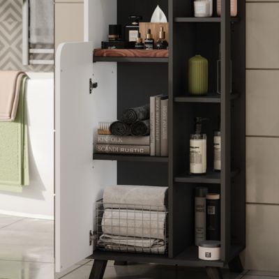 Vicco Armoire haute Anthracite/blanc 50x175cm avec 2 portes