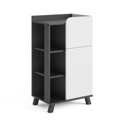 Vicco Armoire Midisch Anthracite/blanc 50x90cm avec porte et tiroir