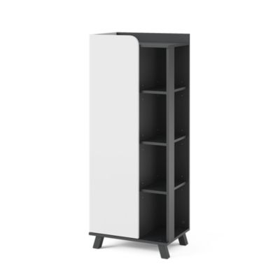 Vicco Armoire Midischrank Anthracite/blanc 50x128cm avec porte et compartiments ouverts