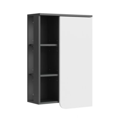 Vicco Armoire murale Anthracite/blanc 50x75cm avec porte et compartiments ouverts
