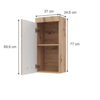 Vicco Armoire murale de salle de bain Chêne Wotan 37x77cm