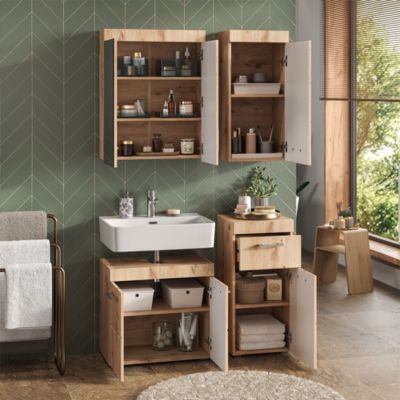 Vicco Armoire murale de salle de bain Chêne Wotan 37x77cm