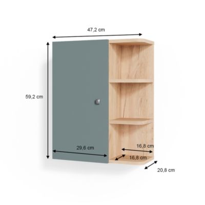 Vicco Armoire murale de salle de bain Vert 47.2x59.2cm