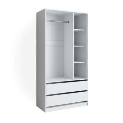 Vicco Armoire pour enfants Blanc 100x200cm avec 2 tiroirs