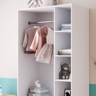 Vicco Armoire pour enfants Blanc 100x200cm avec 2 tiroirs