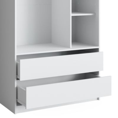 Vicco Armoire pour enfants Blanc 100x200cm avec 2 tiroirs