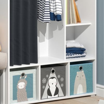 Vicco Armoire pour enfants Blanc 105.8x178.1cm avec tringle à rideaux