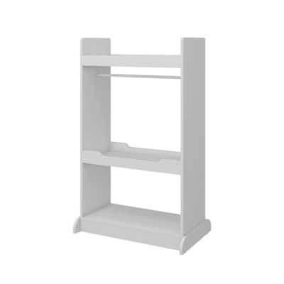 Vicco Armoire pour enfants Blanc 67x110cm avec barre de suspension et boutons en bois