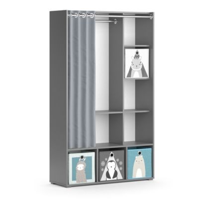 Vicco Armoire pour enfants Gris 38x178.1cm avec boîtes pliantes (grises)
