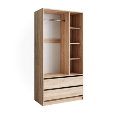 Vicco Armoire pour enfants Sonoma 100x200cm avec 2 tiroirs