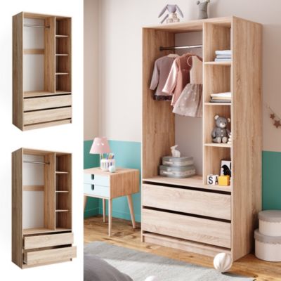 Vicco Armoire pour enfants Sonoma 100x200cm avec 2 tiroirs