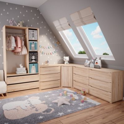 Vicco Armoire pour enfants Sonoma 100x200cm avec 2 tiroirs