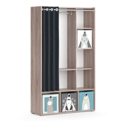 Vicco Armoire pour enfants Sonoma 38x178.1cm avec boîtes pliantes (grises)