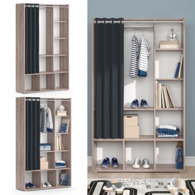 Vicco Armoire pour enfants Sonoma 38x178.1cm avec tringle à rideaux