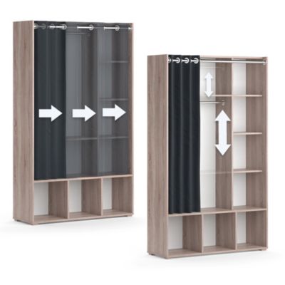 Vicco Armoire pour enfants Sonoma 38x178.1cm avec tringle à rideaux