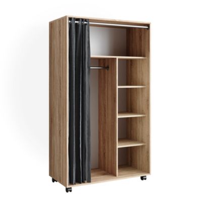 Vicco Armoire Sonoma 100x168cm ouvert, avec roulettes