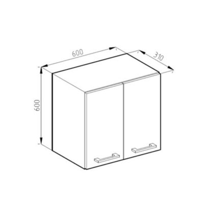 Vicco Armoire suspendue universelle Anthracite Haute brillance 60x60cm avec portes
