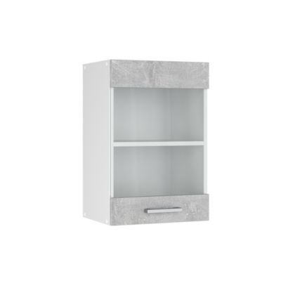 Vicco Armoire suspendue universelle Béton 40cm avec porte vitrée