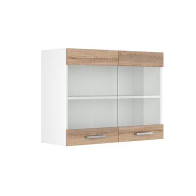 Vicco Armoire suspendue universelle Sonoma 80cm avec portes vitrées