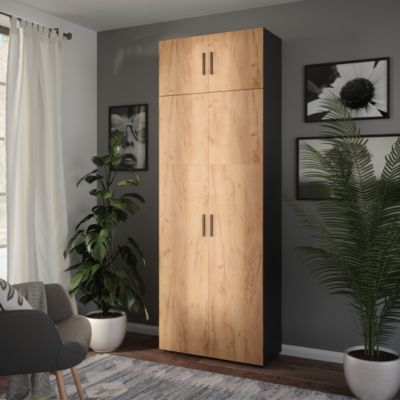 Vicco Armoire universelle Anthracite/chêne doré 80x223.8cm avec fixation darmoire