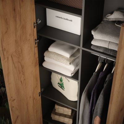 Vicco Armoire universelle Anthracite/chêne doré 80x223.8cm avec fixation darmoire