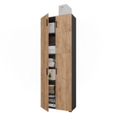 Vicco Armoire universelle Anthracite/chêne doré 80x223.8cm avec fixation darmoire