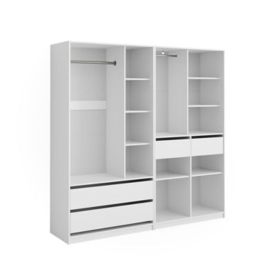 Vicco Armoire à vêtements Blanc 200x200cm Lot de 2