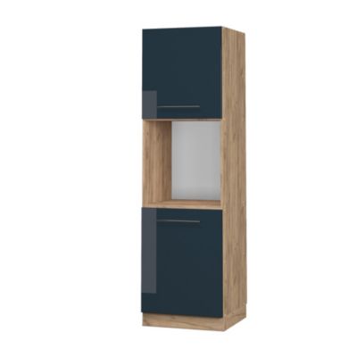Vicco Armoires de cuisine  Bleu foncé brillant 60cm ouvert