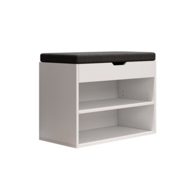 Vicco Banc pour chaussures Blanc 60x45cm avec support