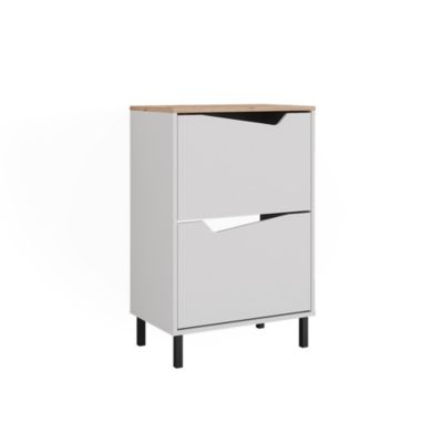 Vicco Benne à chaussures Blanc/Artisan 60x91.6cm avec 2 compartiments