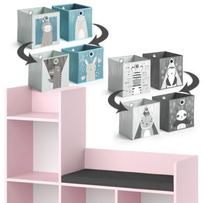 Étagère Enfant Vicco Luigi - Blanc - Pour 2 Boîtes - Bibliothèque / Rangement