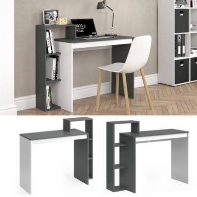 Bureau D’angle Arion Vicco – Blanc Et Anthracite – Neuf En Boîte – 90x90x74 Cm