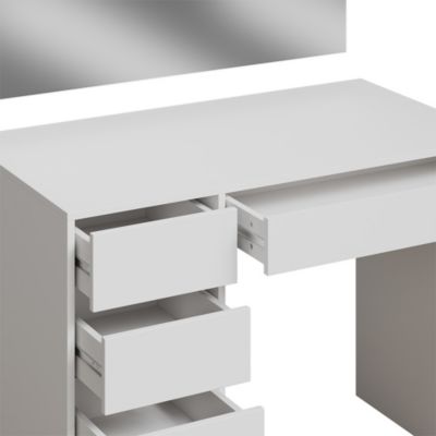 Vicco Coiffeuse Blanc 100cm avec 5 tiroirs