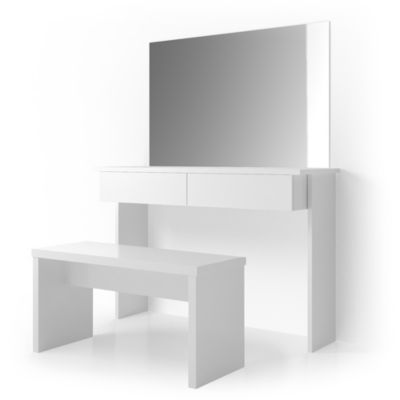 Vicco Coiffeuse Blanc 108cm avec banc