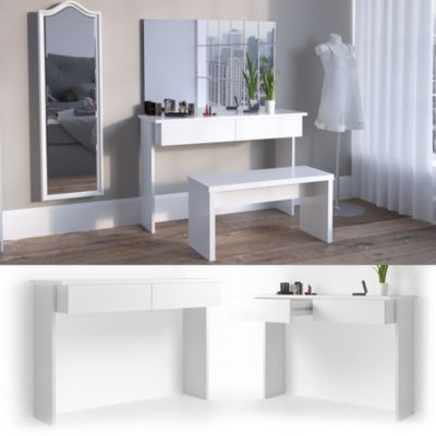 Vicco Coiffeuse Blanc 120cm sans miroir