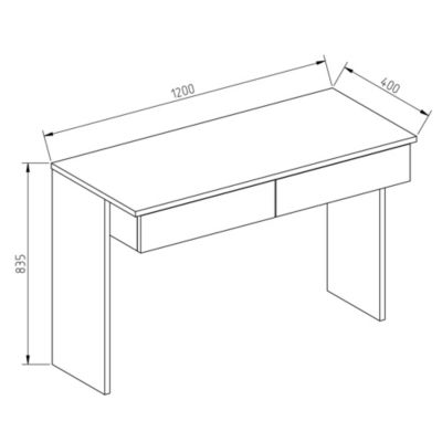 Vicco Coiffeuse Blanc 120cm sans miroir