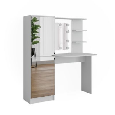 Vicco Coiffeuse Blanc 123x141.2cm avec éclairage LED