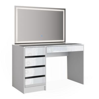 Vicco Coiffeuse Blanc 55cm avec éclairage LED