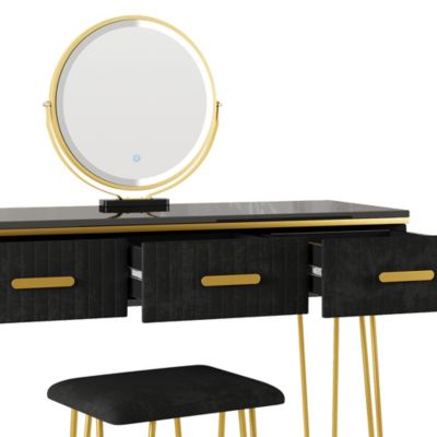 VASAGLE Coiffeuse, Table de Maquillage avec Tabouret Rembourré, avec
