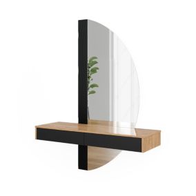 Vicco Coiffeuse Noir 120cm avec 2 tiroirs
