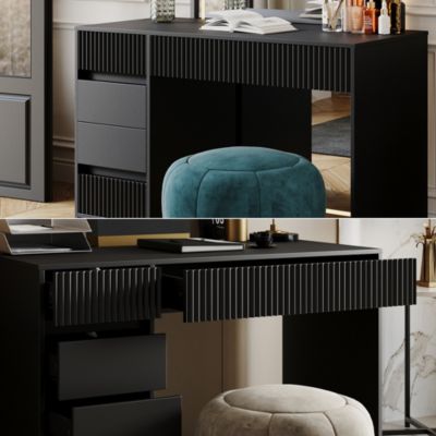 Vicco Coiffeuse Noir 120cm sans miroir